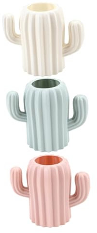 Lurrose 3pcs Cactus Pen Holder Vase Flower Arranging Vase for Desktop Bookshelf Decor Modern Cactus Shaped As Desktop