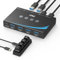 USB 3.0 Switch 4 Computers Sharing 4 USB Ports Switcher Share Mouse Keyboard Scanner Printer with 3.5mm Headset Jack Audio Out Including 4 USB 3.0 Cables and Desktop Controller