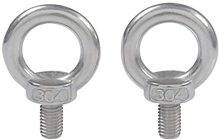 2 bulloni ad anello in acciaio inossidabile M10 saldati, con occhiello a vite chiuso, for attrezzature di sollevamento ingegneristiche, M10 × 150 mm(M10x100mm)