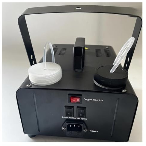 QASVOU Macchina for Fumo a Bolle con Perline LED 3 in 1, Macchina for Effetti scenici Automatica, Telecomando for spettacoli Nuziali Tante Bolle per Feste, spettacoli