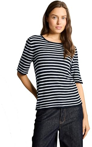 TOM TAILOR Damen 1050555 Strickpullover mit Leinenanteil
