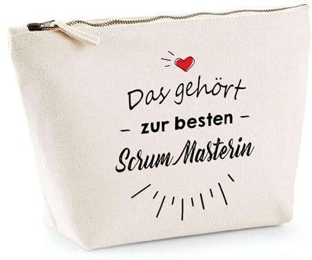 Kosmetiktasche Das gehört zur besten Scrum Masterin - praktische Schmink- & Kulturtasche für Make-up & Reise - Geschenk zum Ruhestand, Abschied oder Geburtstag für Kollegin oder Chefin