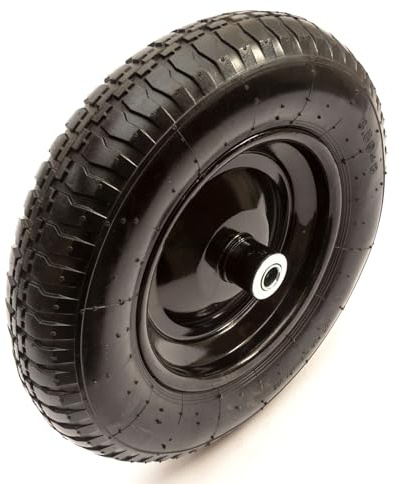 14 Inch Wheelbarrow Wheel, Black, 3.50-8 | 16mm Bore