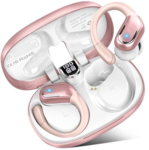 Bluetooth 5.4 Kopfhörer Sport, 75Std 3D-Stereo Kopfhörer Kabellos Bluetooth, IP-X8 Wasserdicht Tiefer Bass Wireless Headphone, 4 ENC Noise Cancelling Mic Earbud, 7g USB-C in-ear Ohrhörer Joggen Gym