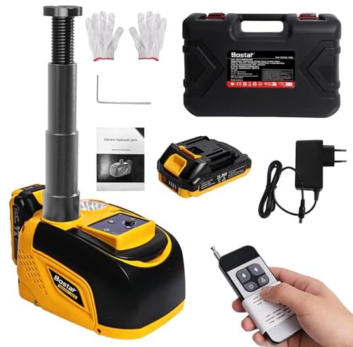 Bostar Cric Idraulico Elettrico 5T Compatibile Batteria Makita-18V, Kit Sollevatore Auto Senza Fili con Telecomando, Alzata 15-45cm, Cambio Gomme Professionale per SUV, Fuoristrada & Camper