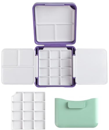 12 Well Foldable Watercolor Paint Box with Washing Brush Acrylic Portable Watercolor Box
