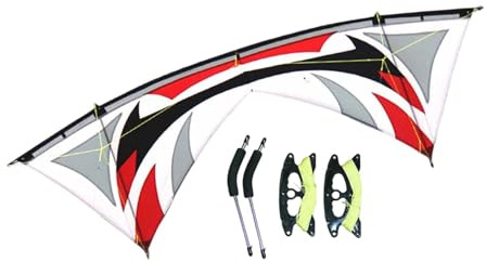 QSTDGVPW Aquilone Sportivo Professionale di Grandi Dimensioni, Ideale per Il Giardino, Le attività All'aperto, Le Escursioni, Le Feste in Spiaggia E Come S, Grigio