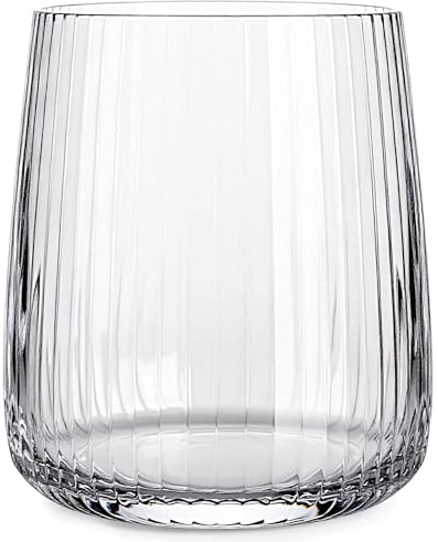 Glasmark KROSNO 1992 Gläser Set 6 Stück - Trinkgläser - Wassergläser Geriffelt - Transparent Spülmaschinenfest - 320 ml