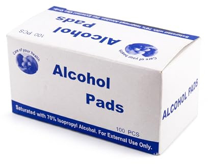 Craft & Care 100 salviette con alcool isopropilico al 70%, pulizia della pelle per sensori di glucosio, cerotti adesivi e cura quotidiana, 6 x 3 cm
