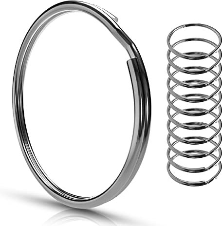 Fuchs Schlüsselringe 30mm, 10 Stück gehärteter Stahl, Schutz gegen Rost, robust, magnetisch, Ring für Schlüssel, Anhänger, Schlüsselring, key chain, Außendurchmesser 30mm