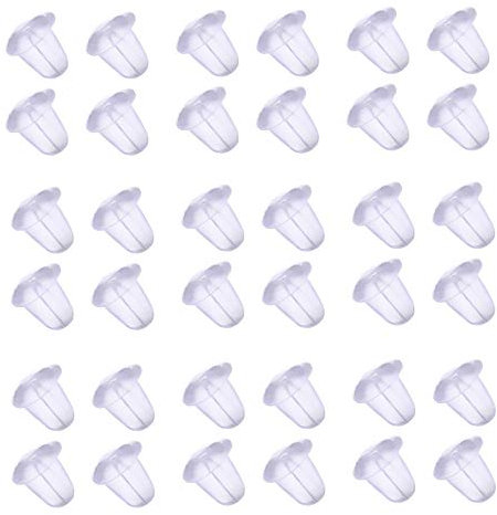 10 Paar Pousetten Silikon 5mm Ohrstecker Ersatz Allergiker geeignet in Juweliers- Qualität