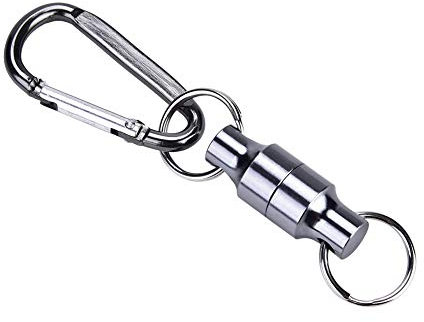 Alomejor Angeln Magnetic Net Fliegen Fischen Gerät Aluminiumlegierungs Karabiner für das Befestigen zum Gürteltaschen Schlüsselring(Single-Silber)