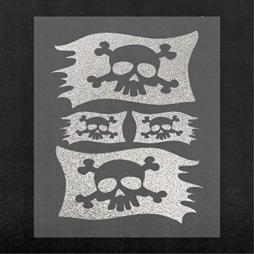 4R Quattroerre.it 15762 Aufkleber vorgestanzt für Auto Piraten, Silber, 10 x 12 cm