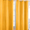 Homescapes 2er Set eifarbige Ösen Gardinen je B137 x L228 cm aus 100% Baumwolle, blickdichte Vorhänge/Dekoschals/Ösenvorhänge für Wohnzimmer oder Küche, senfgelb