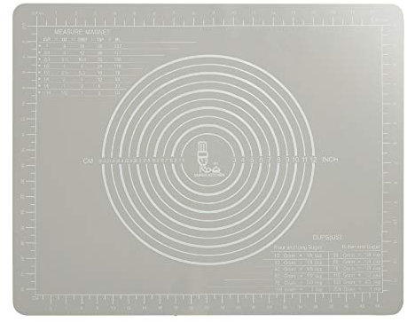 SUPER KITCHEN Rutschfeste Backunterlage Antihafte Backmatte Silikon Groß Teigunterlage Ausrollmatte XL Silikonmatte Fondant Pizza Teigmatte - Epoxidharz Resin Matte (50×40cm, Grau)
