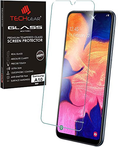 TECHGEAR Protection Verre Trempé pour Samsung Galaxy A10, M10, M20 - Protecteur d'Écran en Verre Trempé [Bord 2.5D] [Dureté 9H] [Clair Crystal] [Anti Rayures] [Sans Bulles]