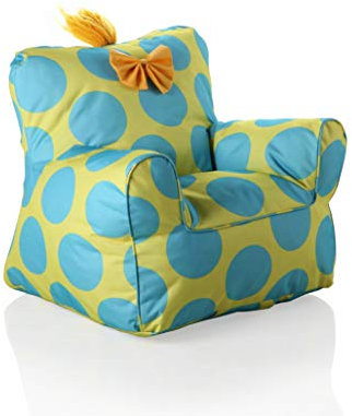 Sweety Toys 11490 Sessel Kindersessel gelb mit türkisen Punkten- Indoor/Outdoor-Waterproof