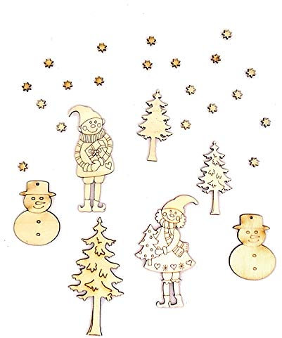 Zita`s Creative Holzfiguren Set - Wichtel im Wald 27 Stück. Holzdeko, Streudeko, Dekoholz, Holzset, Holzfigur, Holz Anhänger, Naturholz