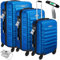 KESSER® 3tlg. Hartschalenkofferset Hartschalenkoffer Reisekoffer Set Reisekofferset Trolley Koffer Inkl. Kofferwaage + Gepäckanhänger Rollkoffer Schloss 4 Rollen ABS-Hartschale Teleskopgriff M-L-XL