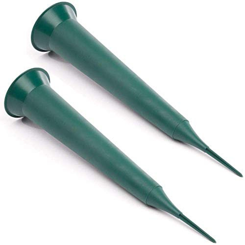 Floralcraft Small Plastic Grave Vase Spike - Grave Memorial Ornament, Simple Funeral Decoration Flower Vase, Also use for Garden, Lawn, Party Decoration, Flower Arrangement, Color - Green (Pack of 2)