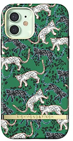 RICHMOND & FINCH Phone Case Compatible with iPhone 12, iPhone 12 Pro, Green Leopard Design, 6.1 Inches, Shockproof, Fully Protective Phone Cover