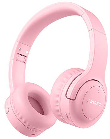 WISEQ Hero | Kopfhörer für Kinder | Bluetooth Kinderkopfhörer | 20 Stunden Akku | Lautstärkeregelung bis 93dB | Nachhaltig | Flexibel | Kabellose Kopfhörer für Ihr Kind (Hero Pink)
