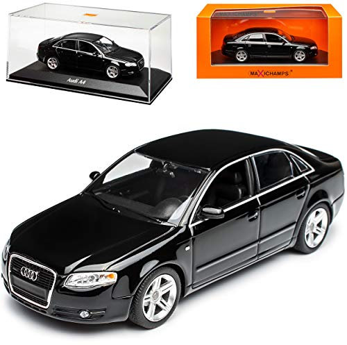 MAXICHAMPS A*U*D*I A4 B7 Limousine Schwarz 2004-2008 1/43 Minichamps Modell Auto mit individiuellem Wunschkennzeichen