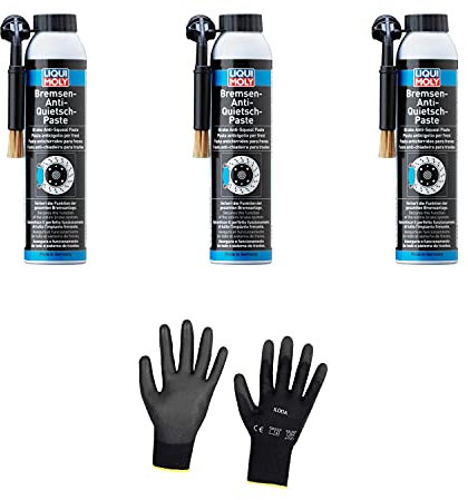 Iloda 3xOriginal Liqui Moly 200ml Bremsen-Anti-Quietsch-Paste (Pinseldose) 3074 Schutzhandschuhe
