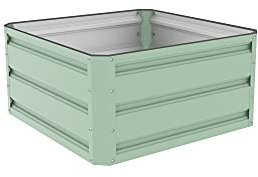 Garden Life Metal Raised Garden Bed, Galvanised Steel Powder Coated Light Green Trough Grow Box Planter for Vegetables, Plants, Flowers & Herbs (L60xW60cmxH30cm)