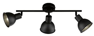 Fischer & Honsel Runde Deckenleuchte Speedy, Spotleuchte 3-flammig, Deckenlampe für Wohnzimmer & Schlafzimmer, 3xE14, Metall, Sandschwarz, 45 x 11,5cm 21246