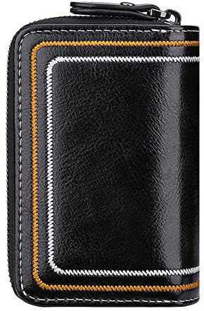 Rindsleder Schlüsselanhänger Schlüsseltasche, MoreChioce Vintage Schlüsseletui Herren Damen Schlüsselmäppchen 10 Fächer Schlüsselhalter Etui Tasche Klein Doppelter Reißverschluss Geldbörse,Schwarz