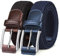 BULLIANT Elastischer Flechtgürtel 2er, Gürtel Herren Damen Stoffgürtel Geflochten Stretchgürtel Golfgürtel 35mm(Schwarz/Antikblau-115cm/36-40 taille verstellbar)