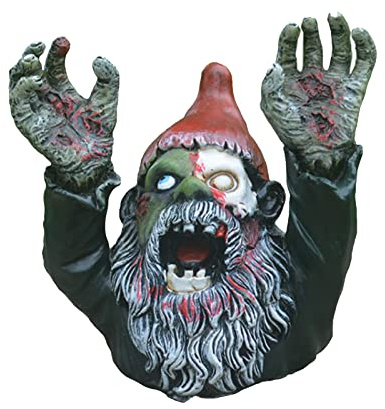WANWEN Halloween Resin Garden Sculpture Ornament Zombie GNOME Half Body Horror Decoration Craft Little Surprise