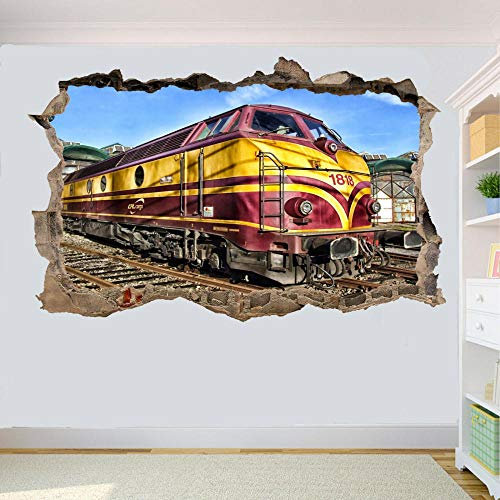 Wandtattoos Wandkunst Aufkleber Wandbild Eisenbahn Lokomotive Zug Wandaufkleber 3D Kunst Aufkleber Wandbilder Poster Room Decor Vv3