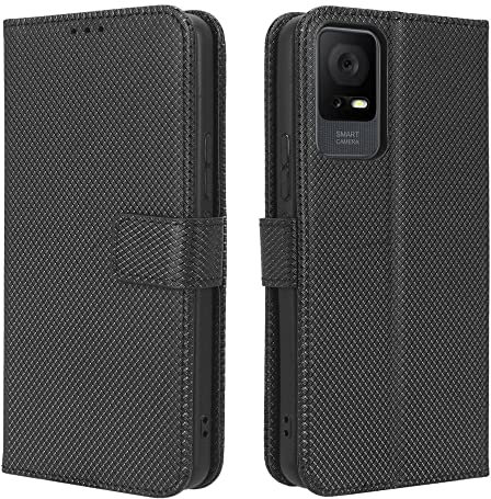 RonRon Cover TCL 405 Libro, Flip Custodia Portafoglioin Pelle, Antiurto case per TCL 405, Nero
