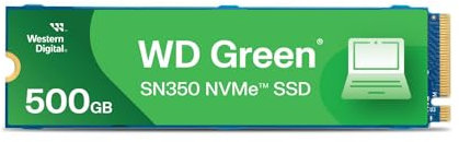 WD Green SN350 500GB M.2 NVMe SSD, with 2400MB/s Read Speed and Up to 1500MB/s Write Speed