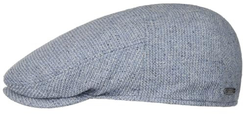 Stetson Viando Silk Driver Flatcap Mütze Seide Baumwolle Klassischer Stil Herren Frühjahr Sommer Made in Germany blau 62 cm