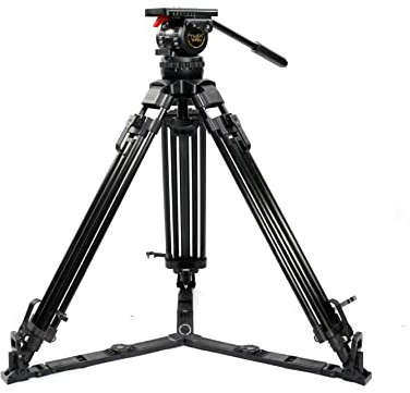 Teris 12kg 66 Professional Aluminum Tripod Video Camera Tripod Fluid Head 100mm Bowl Heavy Duty Camcorder Tripod TX-V12L Plus for ENG ARRI RED Sony Camera Film Camera