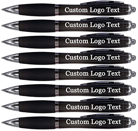 HEYZARDA Kugelschreiber mit Gravur Kugelschreiber Personalisiert Stift mit Namen Text Logo Schwarz 50 Pcs