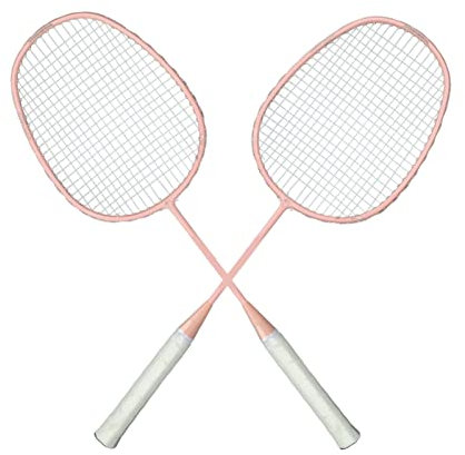 Wakects Badmintonschläger Sport 2er Set,Federballschläger Straight Beat Glassy Carbon Alloy Badminton Racket mit Anti-Rutsch-Griff und Schlägertasche für Anfänger,Rosa K169