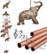 Windspiel für den Außenbereich, 95cm Metall Handmade Außendekoration Windspiele Memorial mit 4 Aluminiumlegierungsrohre für Garten Deko Draußen Hof Geschenk Terrasse Heimdekoration (Elefant)