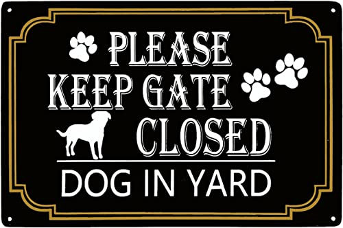 Türschild Bitte Halten Sie Das Tor Geschlossen, Hunde Im Hof Sprüche Schilder Personalisierte Blechschilder Für Café Haus Garten,20X30cm