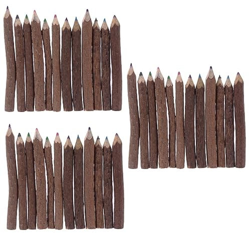 STOBOK 24 Stk Buntstifte Naturfarben Skizzenstift Ast Bleistifte aus Naturholz Framer Bleistifte Konstruktion wachsmalstifte Rinde Bleistift Zweig Buntstifte Jahrgang Zeichenstift Bambus