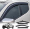 JHCHAN Deflectores de viento para Mitsubishi L200 Triton 2006-2015 doble cabina ventana tintada protector de humo externo tipo adhesivo para sol lluvia accesorios viseras de protección 4 piezas, negro