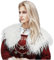 keland Damen Viking Kunstfell Kragen Künstlicher Pelzkragen Pelzschal Faux Kragen Schal Tuch Capelet Schultertuch (Weiß)