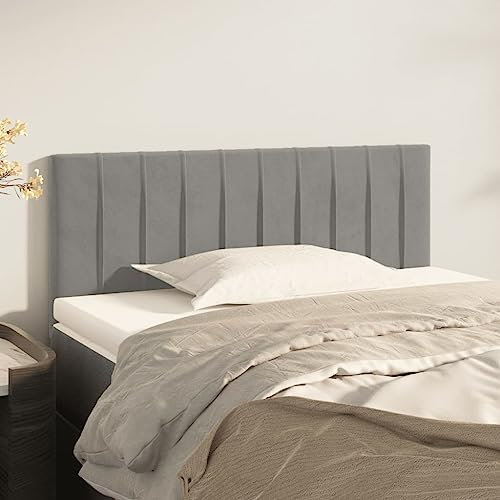 FUDUGEHMIOFWFJJ bettkissen rückenlehne,bettkopfteil,Bett abstandshalter Wand,Kopfteil Hellgrau 90x5x78/88 cm Samtbett kopfteil husse,Bett kopfteil bezug,kopfteil Bett 160,