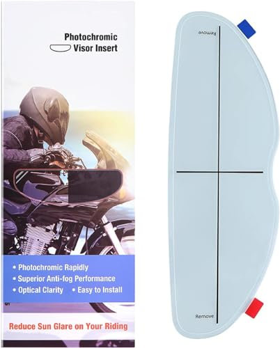 Helmet Photochromic Anti Fog Film Universal Fit Selbsttönende Folie für Motorradfahren an bewölkten oder sonnigen Tagen 27cm x 9cm