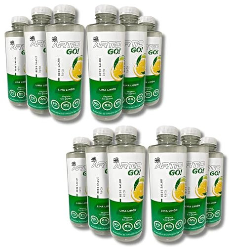 ARTIO GO! Lima-limón Bebida isotónica elaborada con un 3% de agua de mar y 78 minerales biodisponibles que proporcionan la mejor hidratación (12x500ml)
