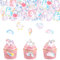 DazzJoy 80 Stück Einhorn Tortendeko Essbar,Esspapier Tortendeko,Essbare Einhorn Kuchendeko Mädchen,Einhorn Muffin Deko Essbar,Einhorn Cupcake Topper Mädchen,Einhorn Deko Torte für Geburtstag Party