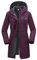 33,000ft Veste softshell légère avec capuche - Veste fonctionnelle pour femme - Doublure polaire - Coupe-vent respirant - Manteau long à capuche pour la randonnée, Carmin rosé, 3XL